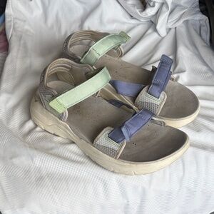 Teva Sandals with Mint Green and Light Purple Straps